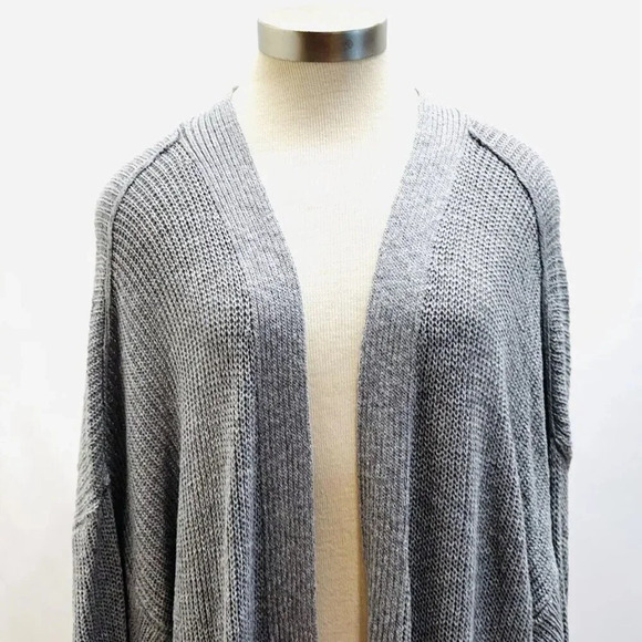 NWT SONOMA Women Long Sleeve Open Front Knit Gray Long Cardigan Sweater Size 3X - Picture 6 of 12